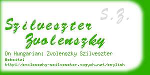szilveszter zvolenszky business card